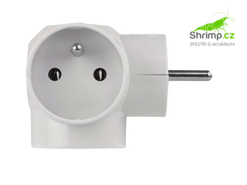 Rozbočovací zásuvka 3× kulatá, bílá