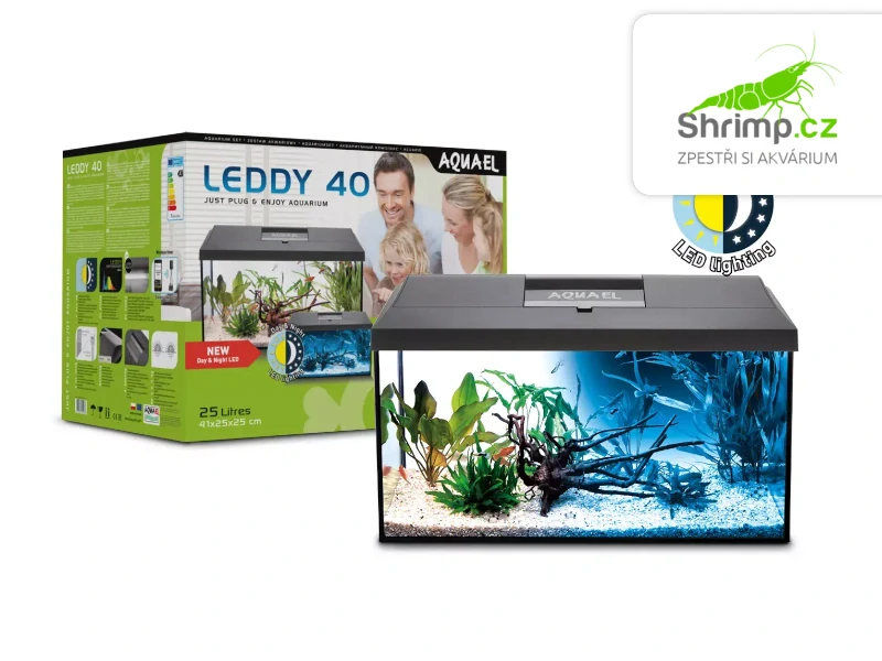 Aquael LEDDY Day&Night 40 akvarijní set černý 25 l