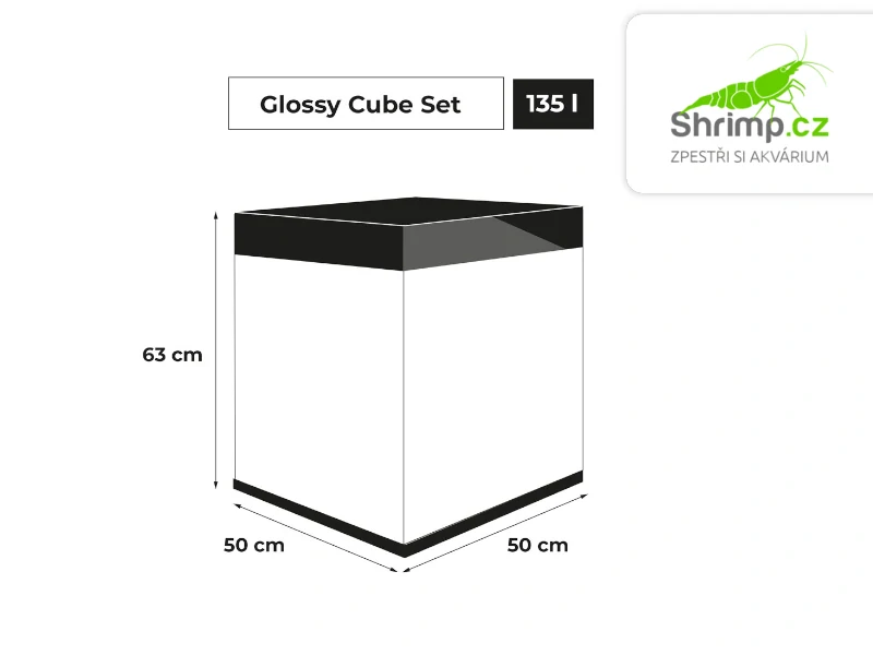 Aquael Akvarijní set Glossy CUBE 50 černý, 135 l 