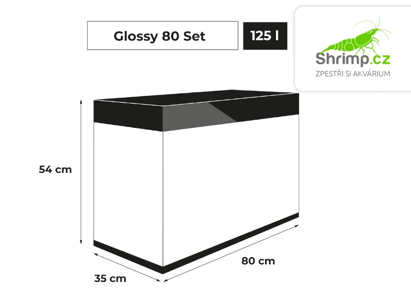 Aquael Akvarijní set Glossy 80 černý, 125 l